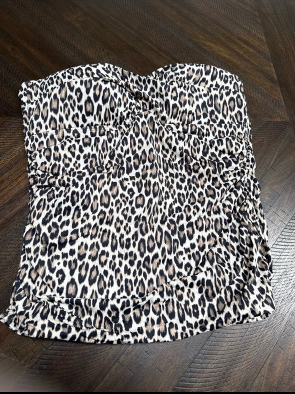 Tommy Bahama XL Leopard Print Strapless Women’s Top - Beige/Black